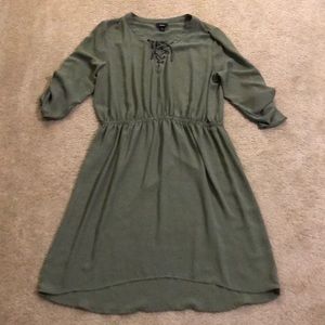 Mossimo Size L Green Mid-Length Sleeve Dress
